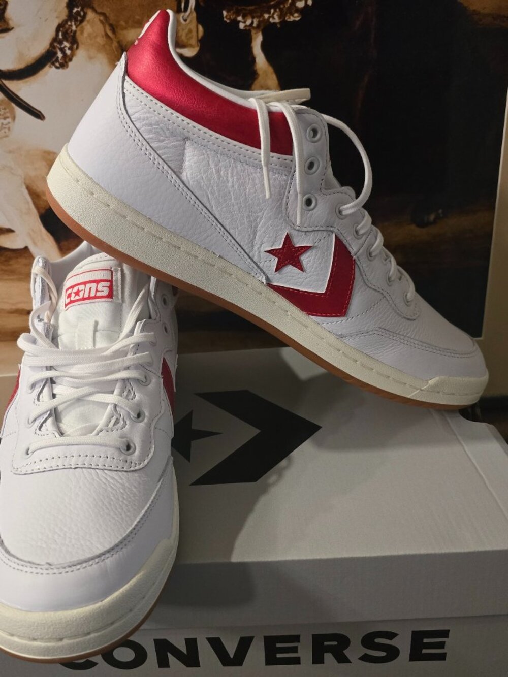 Converse Fastbreak Pro Mid Top White / Red Mens Size 11.5 US Shoes NEW A11938C